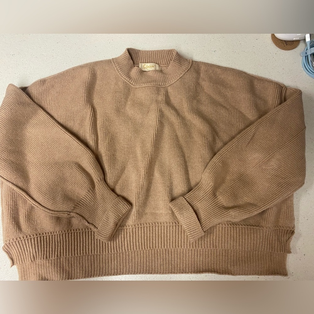 Cropped Crew Neck Sweater